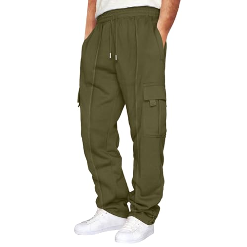 Didadihu Jogging Hose Herren - Weiße Breite Sport Hose Sporthose Lange 4XL Jogginghose Trainingshose Baumwolle Lang Winter Jogger Pants Activewear Jogging Hose,AG,XL von Didadihu