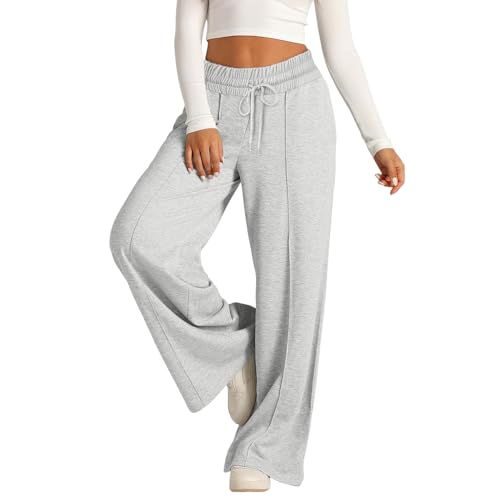 Didadihu Joggoinghosen Damen Weite Sporthosen Lang Hosen Baggy Jogginghose High Waist Freizeithosen Sweathose Mit Taschen 0323 von Didadihu