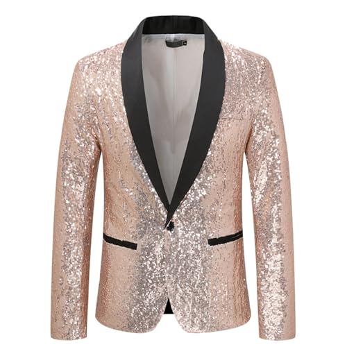 Sakko Herren Glitzer Blazer Sakkos Party Party Glitzer Anzug Karneval Kostüm Hochzeit Festlich Pailletten Sakko Jacket Smoking,Khaki,L Sakko Herren Glitzer Blazer Sakkos Party Party Glitzer Anzug Karneval Kostüm Hochzeit Festlich Pailletten Sakko Jacket Smoking,Khaki,L von Didadihu