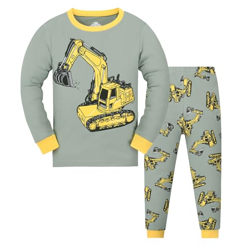 Dinosaurier frottee Schlafanzug mädchen Jungen Kinder Langarm lang Zweiteilig Schlafanzüge Pyjama Set Weihnachten Winter Baumwolle Nachtwäsche Größe 2-9 Jahre,07 Orange,2 Jahr von Didadihu