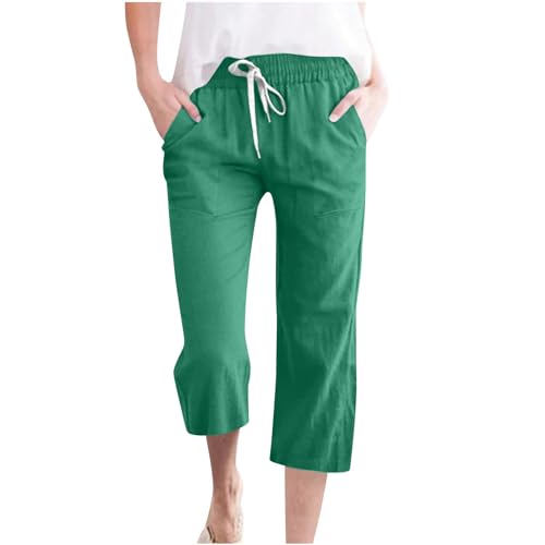 Dreiviertel Hose Damen Sommer Sporthose 3/4 Leichte Gym Relaxhose Locker Schöne Jogginghosen Yoga Lockere Bekleidung Luftige Haushose Schlupfhosen Arbeitshose Grün 3XL Dreiviertel Hose Damen Sommer Sporthose 3/4 Leichte Gym Relaxhose Locker Schöne Jogginghosen Yoga Lockere Bekleidung Luftige Haushose Schlupfhosen Arbeitshose Grün 3XL von Didadihu