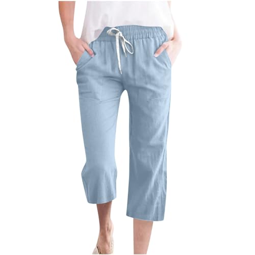 Dreiviertel Hose Damen Sommer Sporthose 3/4 Leichte Gym Relaxhose Locker Schöne Jogginghosen Yoga Lockere Bekleidung Luftige Haushose Schlupfhosen Arbeitshose Hellblau XL Dreiviertel Hose Damen Sommer Sporthose 3/4 Leichte Gym Relaxhose Locker Schöne Jogginghosen Yoga Lockere Bekleidung Luftige Haushose Schlupfhosen Arbeitshose Hellblau XL von Didadihu