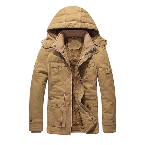 Fleecefutter Winterjacke Herren Outdoor Dicke Funktionsjacke Winter Stehkragen Teddyfleece Gefüttert Outdoorjacke Softshell Jacke Winterjacke von Didadihu