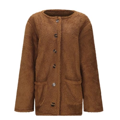 Fleecejacke Damen Casual Stehkragen Teddy Jacke Damen Atmungsaktiv Große Größen Beige Sherpa Jacke Damen Perfekt Für Wanderungen Und Outdoor-Abenteuer von Didadihu