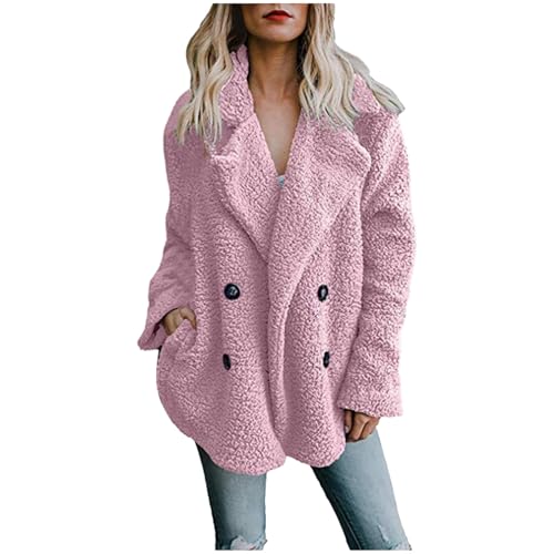 Fleecejacke Damen Casual Windschutz Outdoorjacke Damen Button Down Elegant Ohne Kapuze Teddyjacke Damen Perfekt Für Wanderungen Und Outdoor-Abenteuer von Didadihu