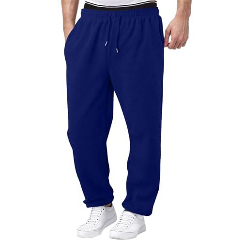 Freizeithosen Für Herren, 4XL Grau Activewear Freizeithose Schwarz Breite Sport Hose Laufhose Baumwolle Lang Winter Trainingshose Jogginghose Trainingshose,Blau,S von Didadihu