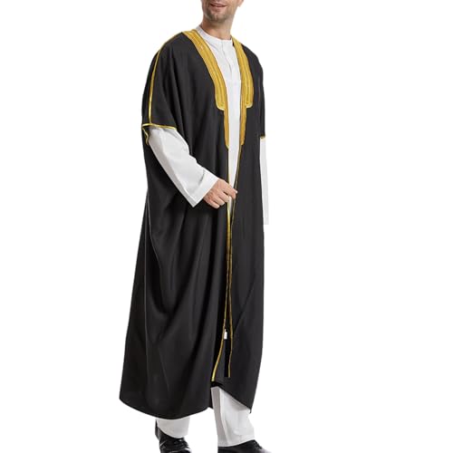 Gebetskleidung,Abaya Muslim Herren Arabische Kleidung Herren Islamisch O-Ausschnitt Abaya Lange Ärmel Royalty Dubai Kaftan Lose Retro Muslim Kandoura Tuniken Robe Gebetskleidung,Abaya Muslim Herren Arabische Kleidung Herren Islamisch O-Ausschnitt Abaya Lange Ärmel Royalty Dubai Kaftan Lose Retro Muslim Kandoura Tuniken Robe von Didadihu