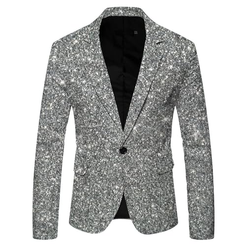 Glitzer Herren Glitzer Anzug Pailletten Sakko Slim Fit Karneval Kostüm Glitzer Outfit Pailletten Anzug Silber Party Glitzer Blazer Smoking Anzüge Silber L Glitzer Herren Glitzer Anzug Pailletten Sakko Slim Fit Karneval Kostüm Glitzer Outfit Pailletten Anzug Silber Party Glitzer Blazer Smoking Anzüge Silber L von Didadihu