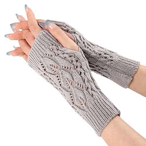 Handschuhe Fingerlos Damen : Unisex Gestrickte Winterhandschuhe Fingerlose Paare Handschuhe Schwarz Kompressionshandschuhe Warme Fleece Strickhandschuhe Armstulpen Handschuh Strick von Didadihu