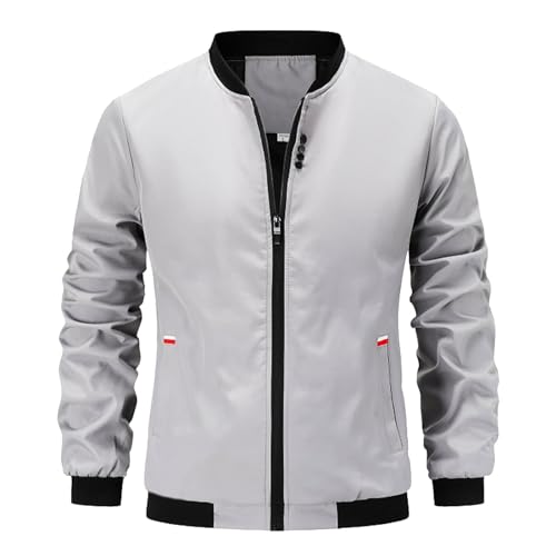 Herbstjacke Herren Motorradjacke College Jacke Blouson Jacken Sommerjacke Leicht Leichte Pilotenjacke Sommer Dünn Windjacke Windbreaker Jacket Herrenmode von Didadihu