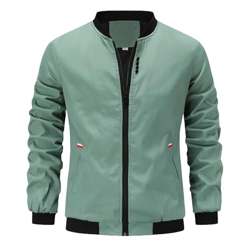 Herbstjacke Herren Motorradjacke College Jacke Blouson Jacken Sommerjacke Leicht Leichte Pilotenjacke Sommer Dünn Windjacke Windbreaker Jacket Herrenmode von Didadihu