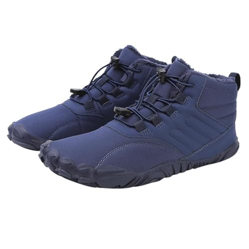 Herren Damen Wasserfest Barfußschuhe Winter Herbst Barfuss Schuhe Barfussschuhe Gefüttert Warm Winterschuhe Breite Füße Wildling Schuhe Für Men Women Barefoot Shoes,Dark Blue,37 EU von Didadihu