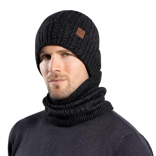 Herren Mütze,Wintermütze Damen Herren Schlauchschal Wintermütze Damen Winter Mütze Und Schal Set Mütze, Schal & Handschuh-Sets Damen Herren von Didadihu