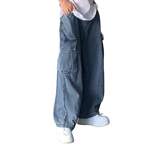 Jeans Herren Baggy Oversized Hip Hop Cargo Jeans Jeans Pants Vintage Stretch Jeans Y2k Straight Jeanshose Jeans Hosen Breite Jeans Skateboard Harajuku,C Blau,M Jeans Herren Baggy Oversized Hip Hop Cargo Jeans Jeans Pants Vintage Stretch Jeans Y2k Straight Jeanshose Jeans Hosen Breite Jeans Skateboard Harajuku,C Blau,M von Didadihu