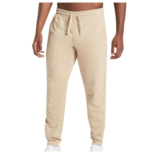 Jogginghose Herren 4XL Übergröße - Baumwolle Lang Sport Hose Bequeme Hose Weiße Baggy Sweatpants Jogginghose 4XL Schwarz Cargo Sporthose Trainingshose Freizeithose,Beige,XL von Didadihu