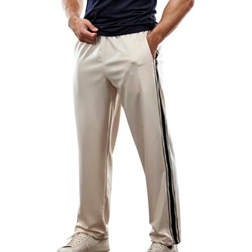 Jogginghose Herren Schwarz : Cargo Schwarz Jogging Hose Sporthose Lang Weiße Freizeithose Sweatpants Baumwolle 3XL Grau Jogginghose Laufhose Jogger Pants,Beige,L von Didadihu