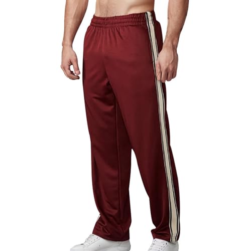 Jogginghose Herren Schwarz : Cargo Schwarz Jogging Hose Sporthose Lang Weiße Freizeithose Sweatpants Baumwolle 3XL Grau Jogginghose Laufhose Jogger Pants,Rot,3XL von Didadihu