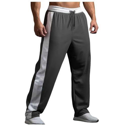 Jogginghose Slim Fit Herren : Grau Weiße Trainingshose Bequeme Hose Cargo 3XL Jogginghose Sporthose Lange Baumwolle Schwarz Activewear Jogger Pants Sweatpants,Dunkelgrau,XL von Didadihu