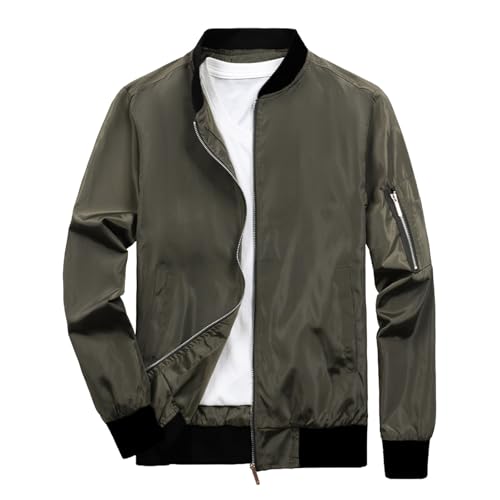 Leichte Sommerjacke Herren Leicht Jacken Windjacke Motorradjacke Sommer Arbeitsjacke Baseball Jacke Übergangsjacke Windbreaker Herbst Trainingsjacke Blouson von Didadihu