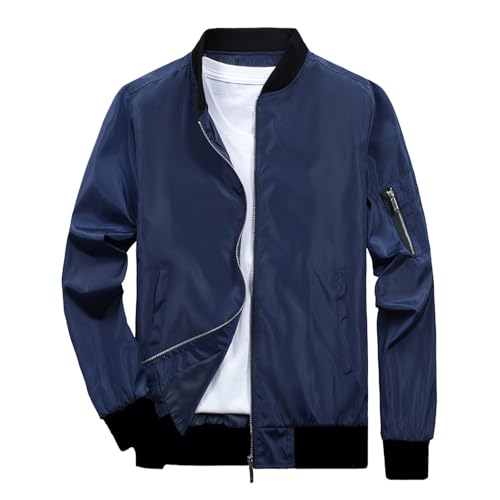 Leichte Sommerjacke Herren Leicht Jacken Windjacke Motorradjacke Sommer Arbeitsjacke Baseball Jacke Übergangsjacke Windbreaker Herbst Trainingsjacke Blouson von Didadihu