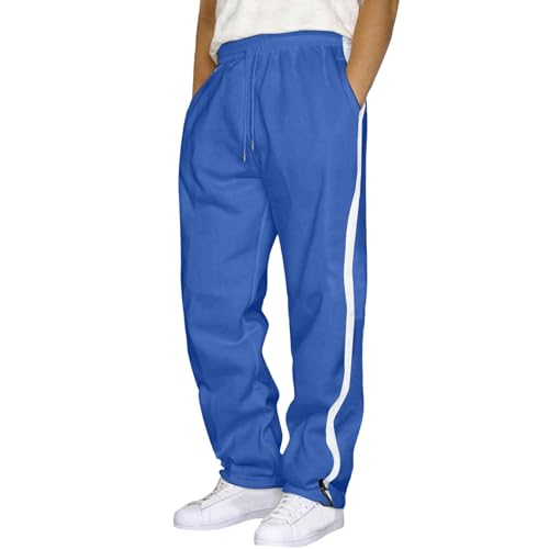 Lockere Jogginghose Herren : Grau Schwarz Jogginghose Sweathose 4XL Breite Laufhose Activewear 3XL Baumwolle Lange Sweatpants Jogger Pants Trainingshose,Blau,XXL von Didadihu