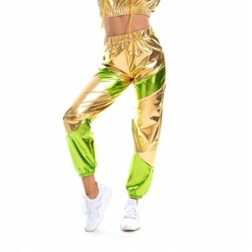 Metallic Glitzer Hose Damen Silber Goldene Hose, Disco Party Looks Hose, 80er 90er Jahre Outfit, Astronaut Space Girl Weltall Kostüm,Weltraum Alien Kostüm,Gold,S Metallic Glitzer Hose Damen Silber Goldene Hose, Disco Party Looks Hose, 80er 90er Jahre Outfit, Astronaut Space Girl Weltall Kostüm,Weltraum Alien Kostüm,Gold,S von Didadihu
