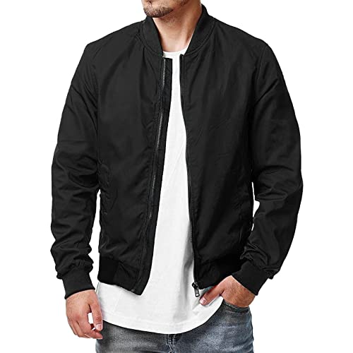 Motorradjacke Herren Sommer Windjacke Bomberjacke Herrenmode Jacke Herbstjacke Leicht Blouson Sommerjacke College Herrenjacke Windbreaker Baseball Jacken Jacket von Didadihu