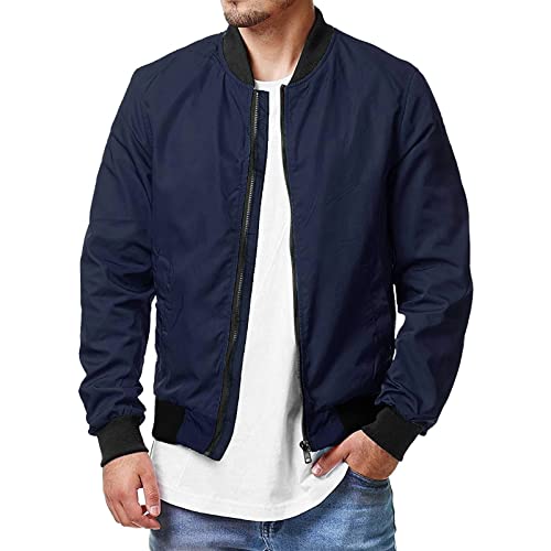 Motorradjacke Herren Sommer Windjacke Bomberjacke Herrenmode Jacke Herbstjacke Leicht Blouson Sommerjacke College Herrenjacke Windbreaker Baseball Jacken Jacket von Didadihu