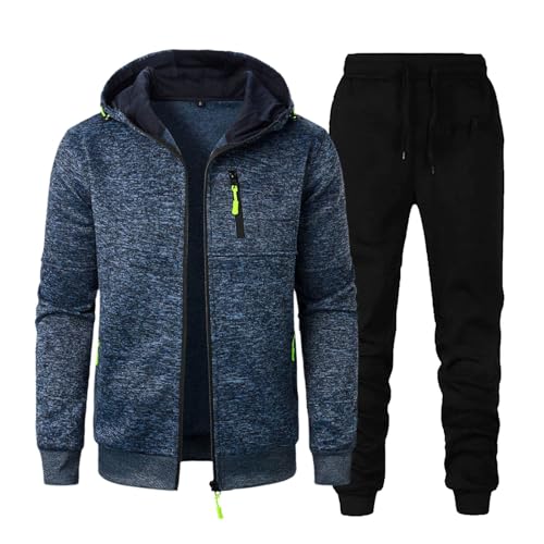 Oversized Sportanzug Hausanzug Herren,Baumwolle Trainingsanzug Jogginganzug Set Herren Activewear Streatwear Jogging Anzug Freizeitanzug Mit Reißverschluss Kapuzenpullover Und Winter Jogginghose von Didadihu