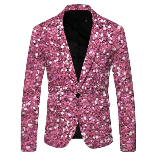 Pailletten Sakko Herren Glitzer Anzug Pailletten Sakko Slim Fit Karneval Kostüm Glitzer Outfit Pailletten Anzug Silber Party Glitzer Blazer Smoking Anzüge Rosa XL Pailletten Sakko Herren Glitzer Anzug Pailletten Sakko Slim Fit Karneval Kostüm Glitzer Outfit Pailletten Anzug Silber Party Glitzer Blazer Smoking Anzüge Rosa XL von Didadihu