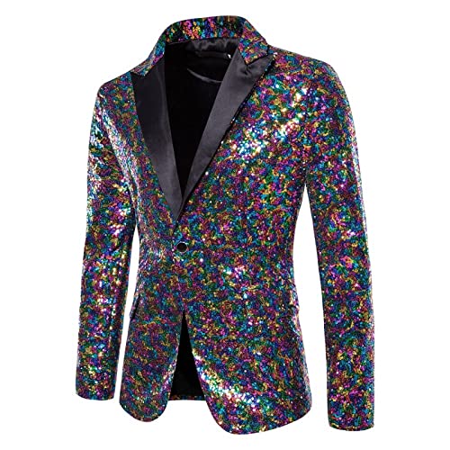 Sakko Herren Glitzer Anzug Karneval Kostüm Party Festlich Pailletten Sakko Anzüge Festlich Party Anzugjacke Smoking Jacket,Lila,M Sakko Herren Glitzer Anzug Karneval Kostüm Party Festlich Pailletten Sakko Anzüge Festlich Party Anzugjacke Smoking Jacket,Lila,M von Didadihu