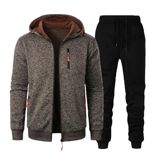 Sportanzug Hausanzug Oversized Herren,Baumwolle Trainingsanzug Jogginganzug Set Herren Streatwear Activewear Jogging Anzug Freizeitanzug Mit Kapuzenpullover Und Winter Jogginghose von Didadihu