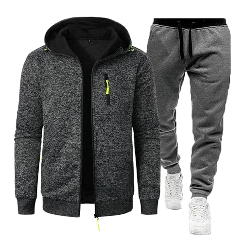 Sportanzug Hausanzug Oversized Herren,Baumwolle Trainingsanzug Jogginganzug Set Herren Streatwear Activewear Jogging Anzug Freizeitanzug Mit Kapuzenpullover Und Winter Jogginghose von Didadihu