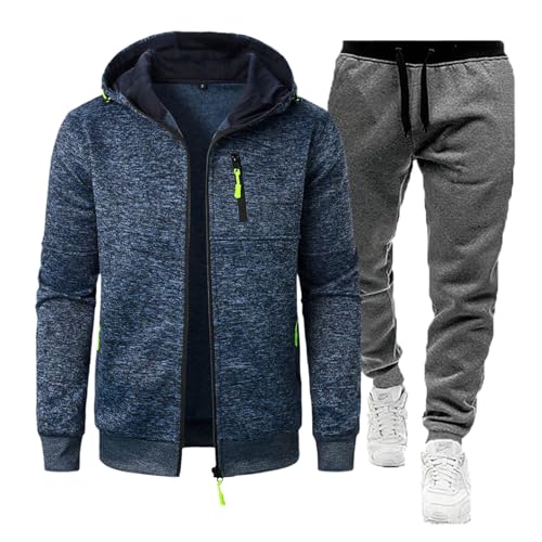 Sportanzug Hausanzug Oversized Herren,Baumwolle Trainingsanzug Jogginganzug Set Herren Streatwear Activewear Jogging Anzug Freizeitanzug Mit Kapuzenpullover Und Winter Jogginghose von Didadihu