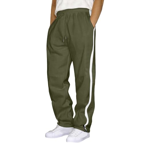 Sporthose Herren Lang : Winter Baggy Jogger Pants Sweatpants Baumwolle 3XL Sweathose Sporthose 4XL Cargo Grau Trainingshose Jogginghose Laufhose,Grün,S von Didadihu