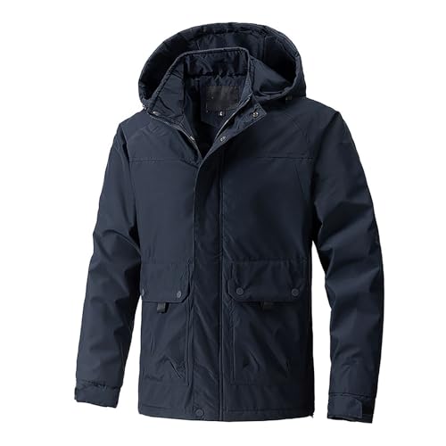 Stehkragen Outdoor Jacken Für Herren Fleecefutter Dicke Winterjacke Winter Teddyfleece Gefüttert Outdoor Übergangsjacke Softshell Jacke Outdoorjacke von Didadihu