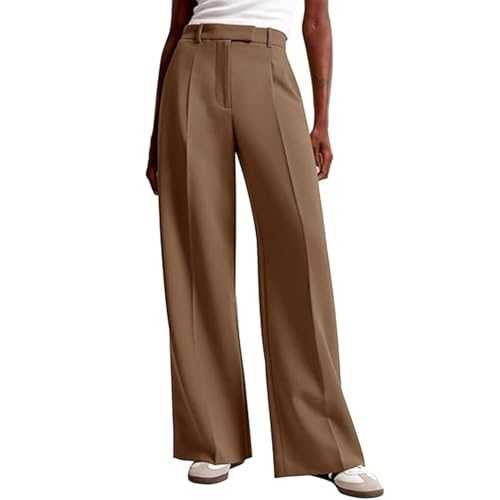 Stoffhose Anzughose Damen Elegant Locker Palazzo Hose Sommerhosen Bequeme Weite Business Hosen Freizeithose Lässig Locker Leichte Dehnbar Lounge Hose Mit Taschen,Braun,M Stoffhose Anzughose Damen Elegant Locker Palazzo Hose Sommerhosen Bequeme Weite Business Hosen Freizeithose Lässig Locker Leichte Dehnbar Lounge Hose Mit Taschen,Braun,M von Didadihu