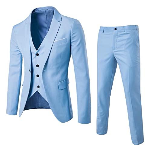 Suits Schwarz Hellblau Outfit Grün Sakko Men's 3 Teilig Anzughosen Anzughose Slim Fit Buisiness Herrenanzug Takim Tuxedo von Didadihu