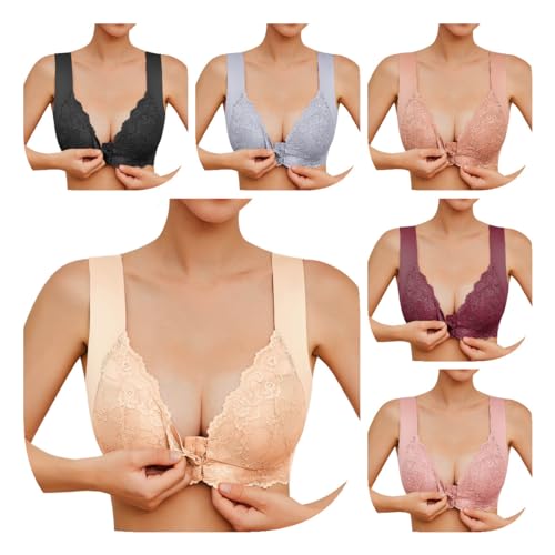 Super Bequemer Corset BH Damen Mit Breitem Unterbrustband Vorderverschluss Minimizer BH Ohne Bügel Bustier Damen Große Brüste Push Up BH Bügelloser BH Seamless Soft,02 Beige,3XL Super Bequemer Corset BH Damen Mit Breitem Unterbrustband Vorderverschluss Minimizer BH Ohne Bügel Bustier Damen Große Brüste Push Up BH Bügelloser BH Seamless Soft,02 Beige,3XL von Didadihu