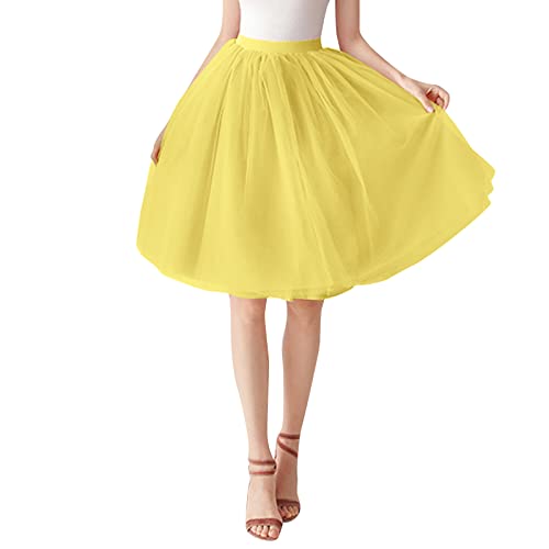 Tüllrock Damen Unterrock Petticoat Party Kostüm 80er Tüllrock Tütü Rock Karneval Kostüm Kurz Tüll Rock Crinoline Midirock,Gelb,One Size Tüllrock Damen Unterrock Petticoat Party Kostüm 80er Tüllrock Tütü Rock Karneval Kostüm Kurz Tüll Rock Crinoline Midirock,Gelb,One Size von Didadihu