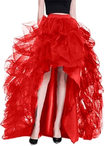 Tüllrock Lang Damen Langer Midirock Mit Mesh Großer Saum Karneval Rock Midi Maxi Lange Rock für Amor Pfau Teufel Aperol Kostüm,Rot,L Tüllrock Lang Damen Langer Midirock Mit Mesh Großer Saum Karneval Rock Midi Maxi Lange Rock für Amor Pfau Teufel Aperol Kostüm,Rot,L von Didadihu