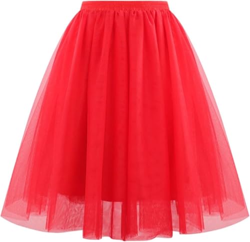 Tüllrock Rot Damen,5 Layers Tüll Rock Damen Leicht Blickdicht Tüllrock Mit Elastische Hohe Taille Tutu Tütü Rock Karneval Fasching Große Größen Petticoat Unterrock A-Linie,Rot,M Tüllrock Rot Damen,5 Layers Tüll Rock Damen Leicht Blickdicht Tüllrock Mit Elastische Hohe Taille Tutu Tütü Rock Karneval Fasching Große Größen Petticoat Unterrock A-Linie,Rot,M von Didadihu