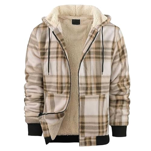 Warme Herren Winterjacke Teddyfleece Gefüttert Stehkragen Übergangsjacke Winter Winddicht Dicke Fleece Jacket Outdoorjacke Winterjacke von Didadihu