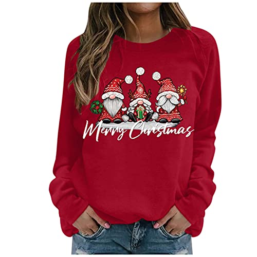 Wichtel Weihnachtspullover Damen - Lustig Baumwolle Weihnachten Sweatshirt - Merry Christmas Weihnachts Xmas Pullover Weihnachtspulli für Teenager Mädchen,Rot,XL Wichtel Weihnachtspullover Damen - Lustig Baumwolle Weihnachten Sweatshirt - Merry Christmas Weihnachts Xmas Pullover Weihnachtspulli für Teenager Mädchen,Rot,XL von Didadihu