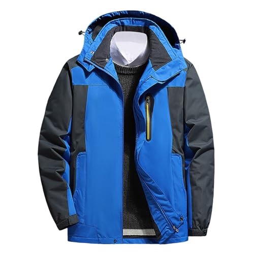 Winter Herren Winterjacke Fleecefutter Winddicht Übergangsjacke Dicke Outdoor Stehkragen Fleece Jacket Softshell Jacke Winterparka von Didadihu