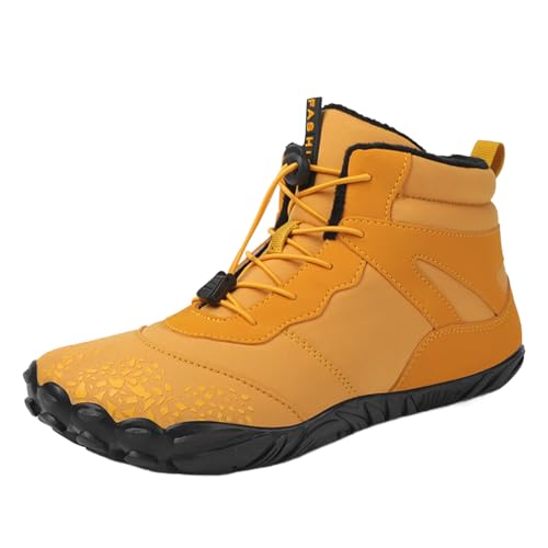 Winter Wasserfest Barfuss Schuhe Damen Herren Herbst Barfußschuhe Barfussschuhe Gefüttert Warm Winterschuhe Breite Füße Wildling Schuhe Für Men Women Barefoot Shoes,Yellow,38 EU von Didadihu