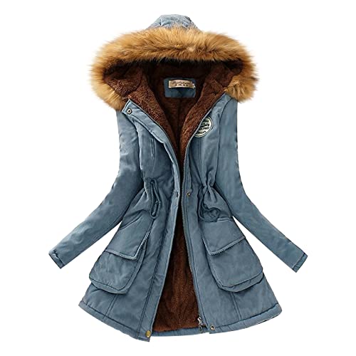 Winterjacke Damen Wasserdicht Mantel Parka Übergangsjacke Jacke Winter Wintermantel Teddyfell Pullover Für Herbst Leichter Steppmantel Parker Damenjacke von Didadihu