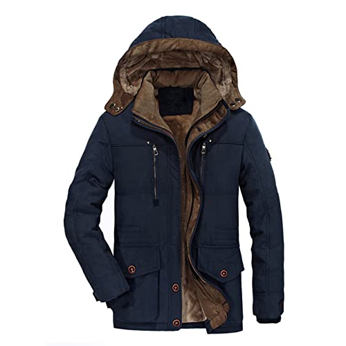 Wintermantel Herren Lang : Winter Fleecefutter Parka Übergröße Schwarz Winterparka Mit Futter Jacke Lang Reißverschlüsse Jacke Winterjacke Outdoorjacke Skijacke von Didadihu