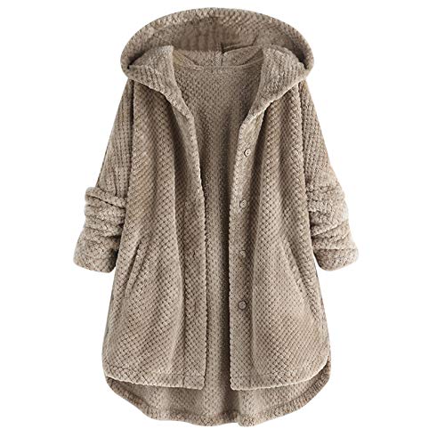 Wolljacke Damen : Gemütliche Winterjacke Plüsch Elegant Fleecejacke Dicke Plüschmantel Fleecemantel Kuschel Leichte Hoodie Winter Winter Cordjacke Strickjacke Longjacke von Didadihu