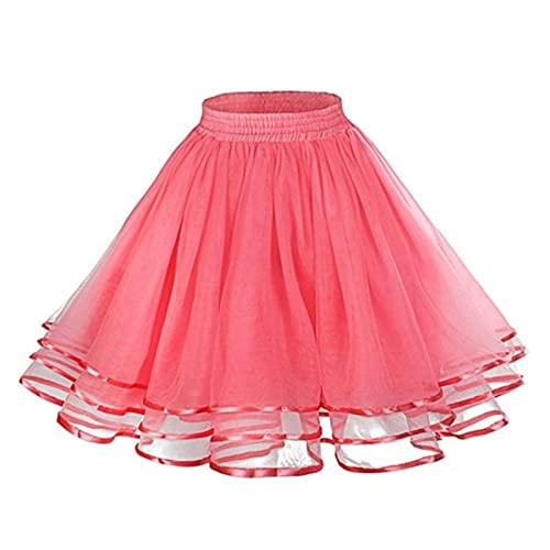 tüllrock tütü Damen rosa pink Pinker tüllrock,Tüllrock Damen Fasching Karneval Tutu Röcke - Kurz Ballett Petticoat 50er a Linie Party Tüllrock Tüll Rock Rockabilly Puffy von Didadihu